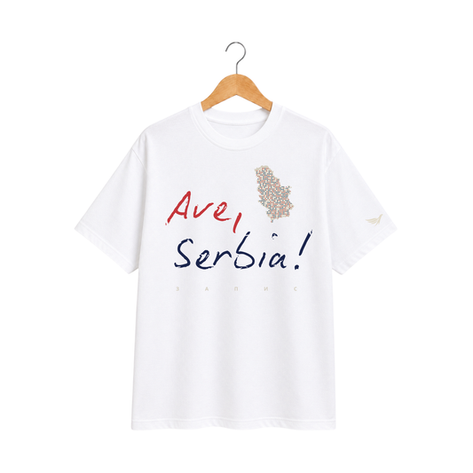 Pamučna bela majica - Ave, Serbia!